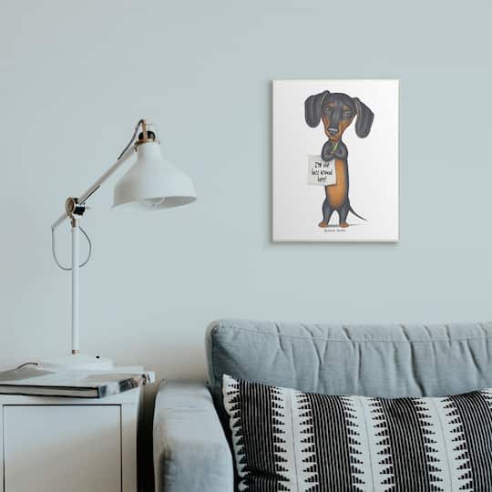 Stupell Industries Dachshund 'I'm The Boss' Fun Family Pet Phrase Wood Wall Plaque